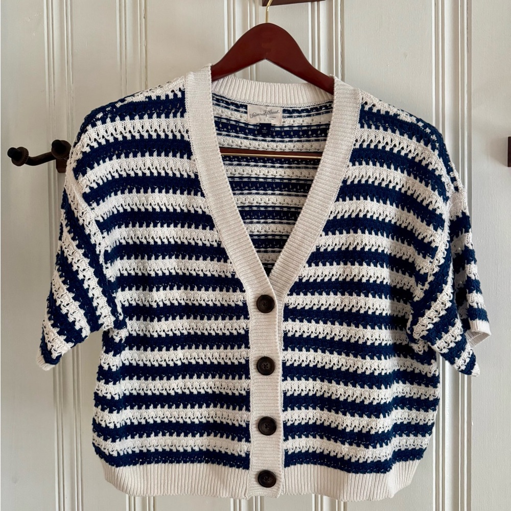 Universal Thread Navy and White Striped Cardigan